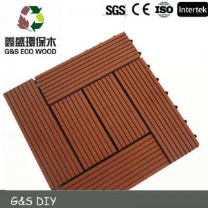 China 300 X 300 Wpc Decorative Wall Panels Wooden Floor Redrose Diy Interlocking Deck Tiles on sale