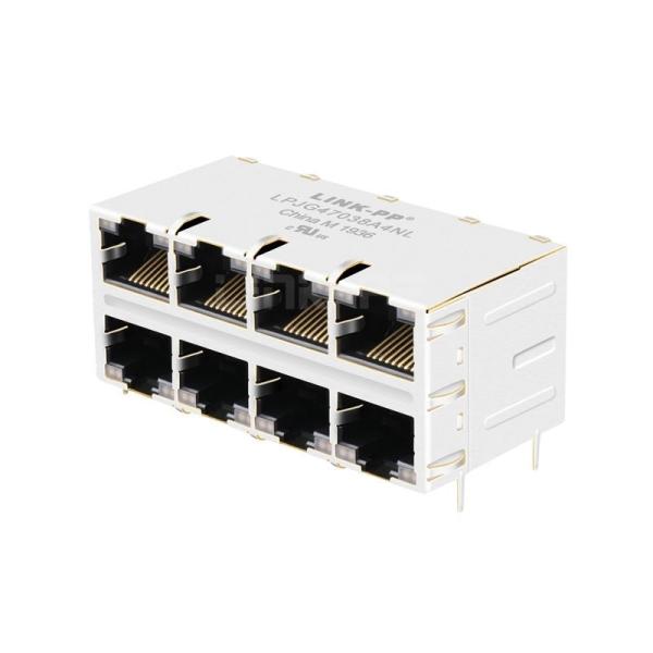 LPJG47038A4NL 1000 Base-T 2x4 Port Integrated Magnetics RJ45 Jack Green&Yellow