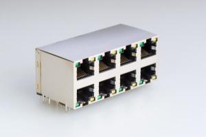 Wholesale 90 Degree Rj45 Female Jack For DVR / Computer / IP Camera With 2x4 Port from china suppliers