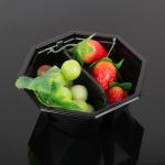 Black Octagon 14.5*14.5*5.5cm Disposable Fruit Tray