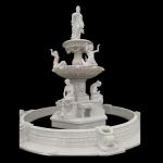 Garden Freestanding marble stone fountain with pool, china marble sculpture