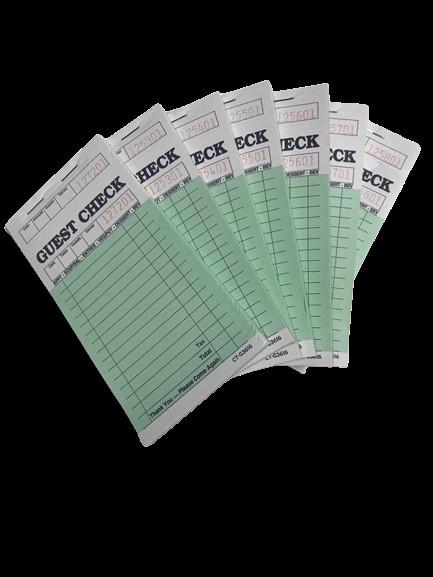 CT-G3616 Sequentially Numbered Carbonless Paper Guest Checks with Customizable