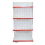Milk White Gondola Display Rack Single Sided Medium Duty Shelves