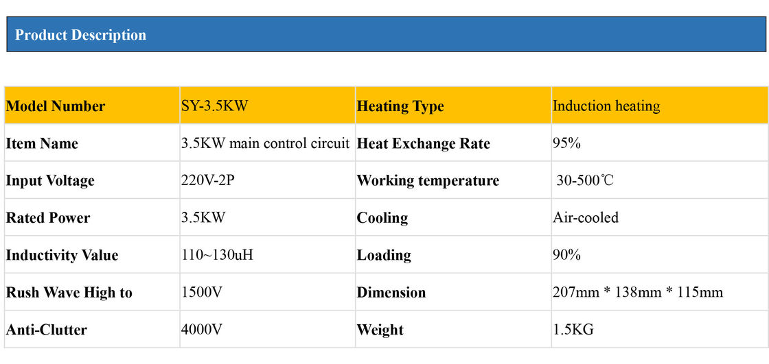 3.5KW 220V electromagnetic heating control panel electromagnetic heater main board induction rubber mechanical heating