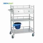 3 Layer Hospital Stainless Steel Medical Instrument Trolley