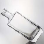Elegant Square Glass Liquor Bottle 700ml 750ml for Whisky Vodka Gin Collar