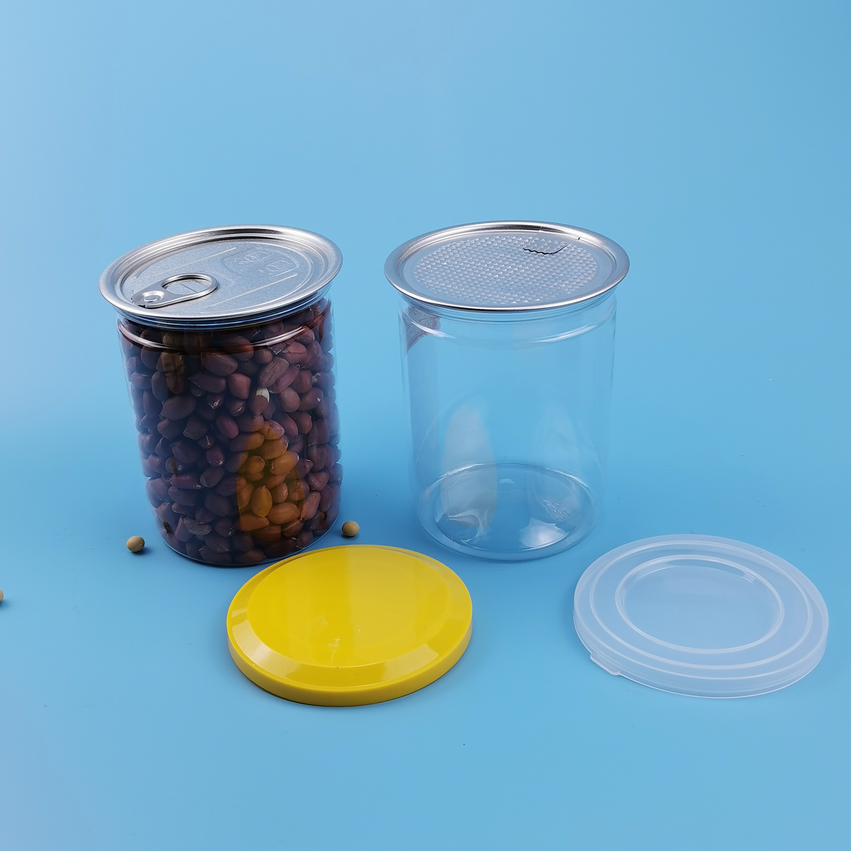 0.5l PET Easy Open Aluminum Seal Plastic Food Jars