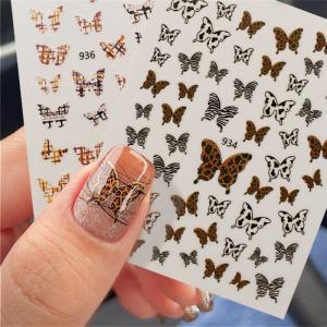 Wholesale Leopard Butterfly 3D Nail Art Sticker For Nail Art Decoration Non Toxic from china suppliers
