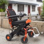 ISO Lightweight Folding Electric Wheelchair 100KG Load 150W X 2 Power