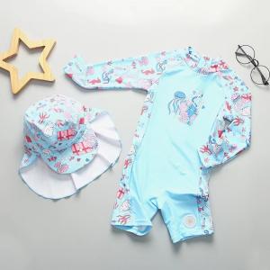 Wholesale Summer Girls Swimming Suits Long Sleeve Children Swimming Suits For Kids Bikini from china suppliers