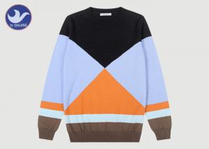 Wholesale Multicolor Geometric Pattern Mens Long Knit Sweater , Pullover Mens Casual Sweaters from china suppliers