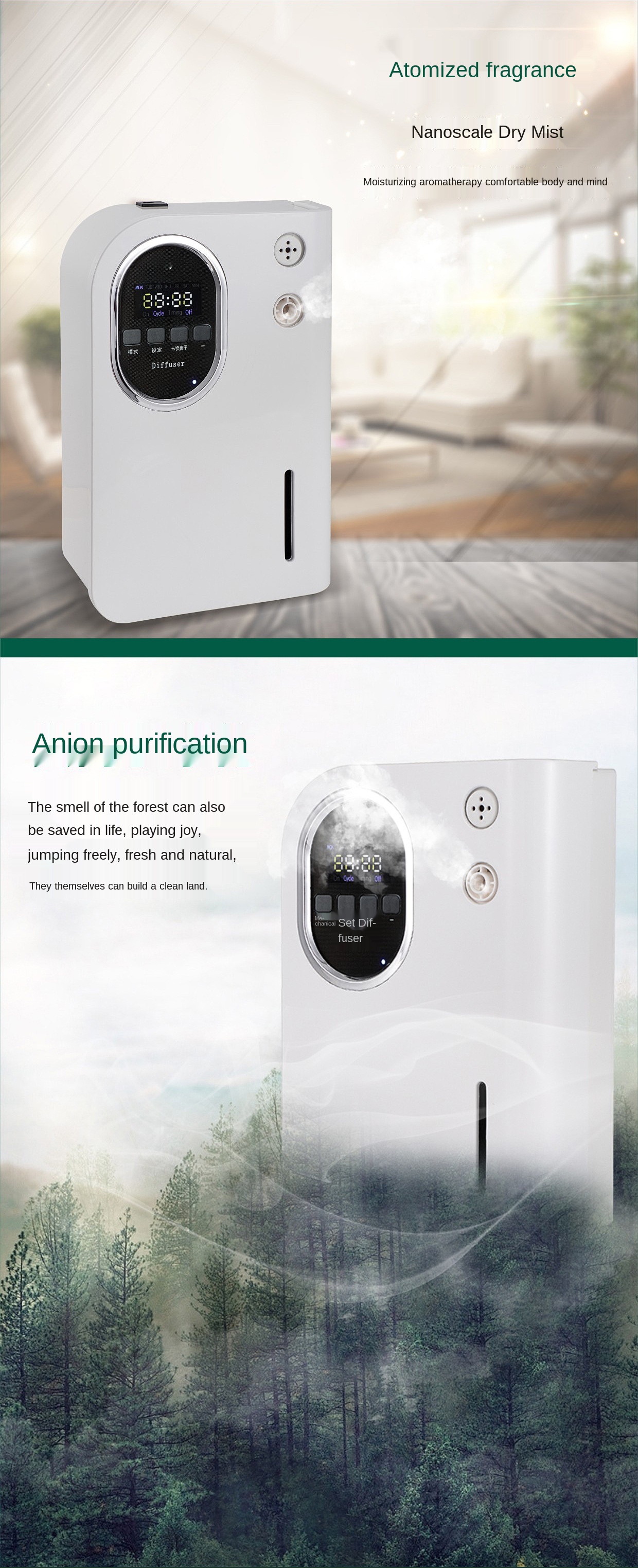 2023 New Arrival Aroma Diffuser Large Coverage 160ml Portable Essential Oil Diffuser Quiet Negative ion purify scent diffuser