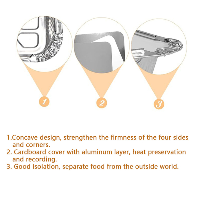 Tin Box Aluminum Foil Container Food Packaging Disposable Cooking Meal Take Away Tray With Lid
