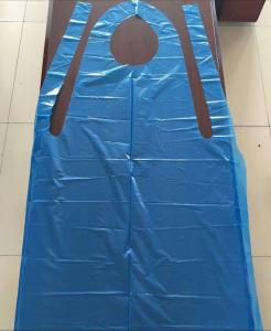 Wholesale Blue Disposable Biodegradable Aprons Plastic Waterproof Aprons Custom Logo from china suppliers