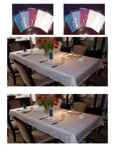 Wholesale OEM 3ply Paper Eco Friendly Disposable Tablecloths Decorative Snow White color from china suppliers