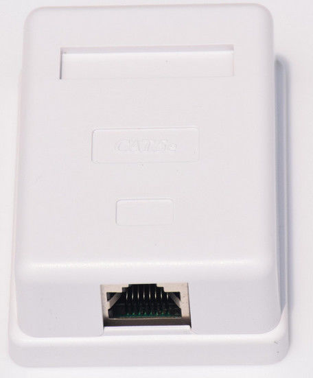 2 Port Network Wall Outlet Socket Surface Mount Box RJ45 CAT5E CAT6 White Color
