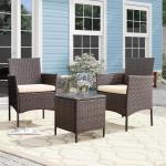 Leisure Outdoor AJUNION PE Rattan Patio Furniture Set for Balcony Poolside