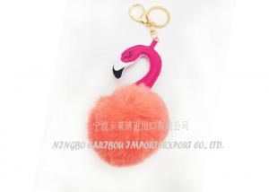 Wholesale Faux Fur Pom Pom Keychain , Short Purse Puff Keychain For Girls Custom Size from china suppliers