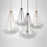 Nordic Gold Black Bubble Chandelier Frosted Glass Ball Chandelier(WH-MI-284)