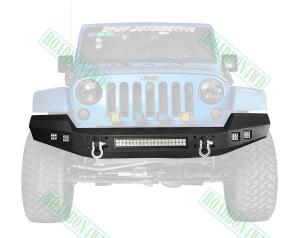 Wholesale Wrangler Climber Front Bumper for Jeep JK Black Steel Recovery Bull Bar Winch Bumper for JK Wrangler 07 Onwards from china suppliers