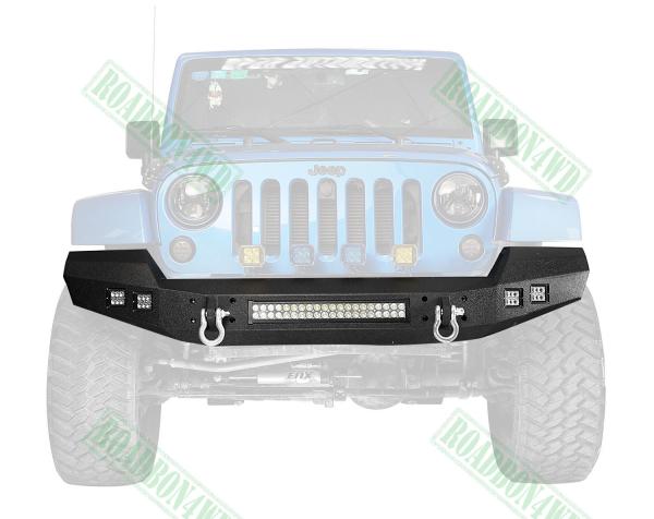 Wrangler Climber Front Bumper for Jeep JK Black Steel Recovery Bull Bar Winch