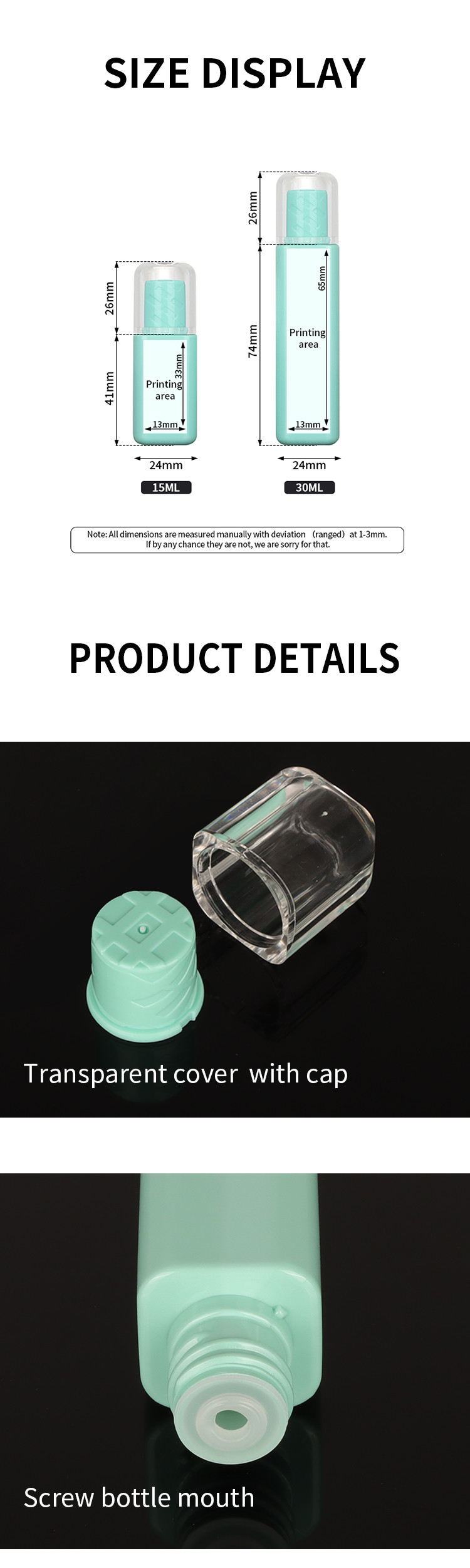 50g 80g Plastic Bottles Set For CosmeticSkincare Jar Packaging Suit