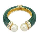 Classic Crystal Bangles Bracelets For Women Gold Color pearl Bangles Femal