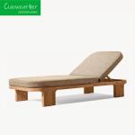 Solid Wood Lounger Chair for Outdoor Modern Hotel Garden Durable Teak and