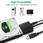 USB 3.0 To Sata Adapter Converter Cable 22 Pin For 3.5" 2.5" Sata HDD Up To 10TB