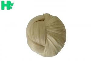 613# Golden Color Clip In Fake Hair Pieces Hand Braided Bun For White Women