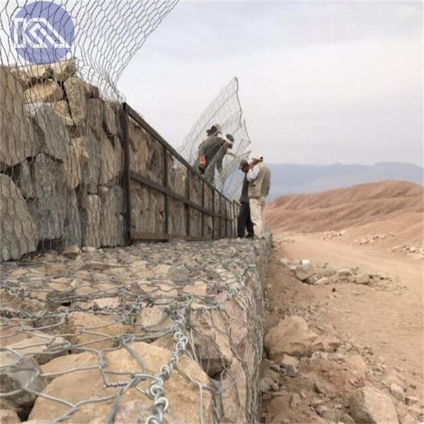4*1*1 Gabion Basket Hexagonal Hole Erosion Control Metal Stone Cages For Flood