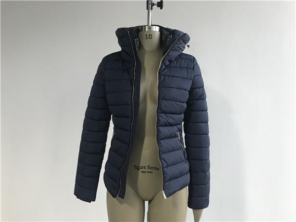 Quality Soft Polyester Padded Jacket , Ladies Leather Jacket With Fur Collar Gt1217wk for sale