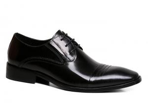 China Round Toe Mens Black Dress Shoes , Fashion Designer Footwear For Men on sale
