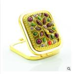 New creative promotion gift customed diamond logo copper apple luxury pocket