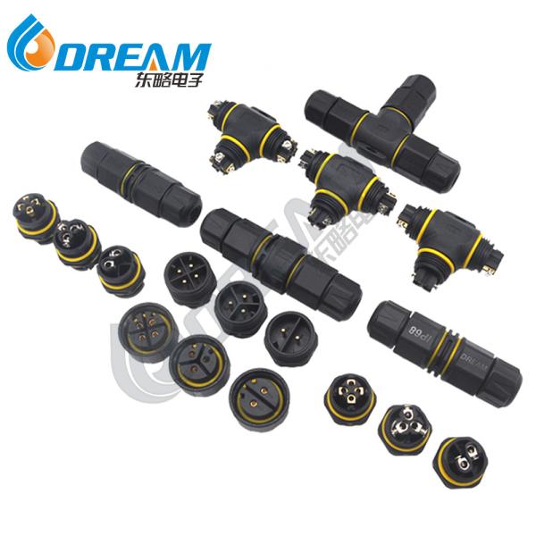 Outdoor T Type Quick Connect Electrical Cable Waterproof Brass Quick Connector