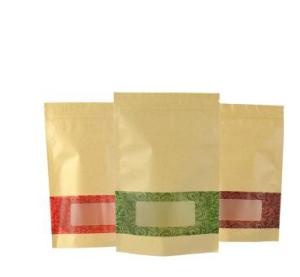 Wholesale 100% Security Food Grade Custom Window Design Stand Up Wax Paper Bags White For Food from china suppliers
