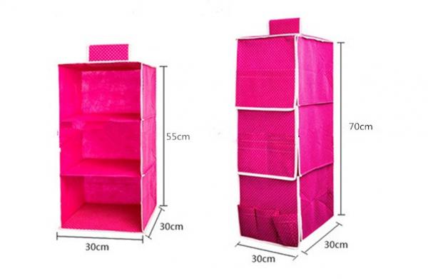 Quality Hanger Organizer Non Woven Storage Boxes Closet Hanging Storage Bags Rose for sale