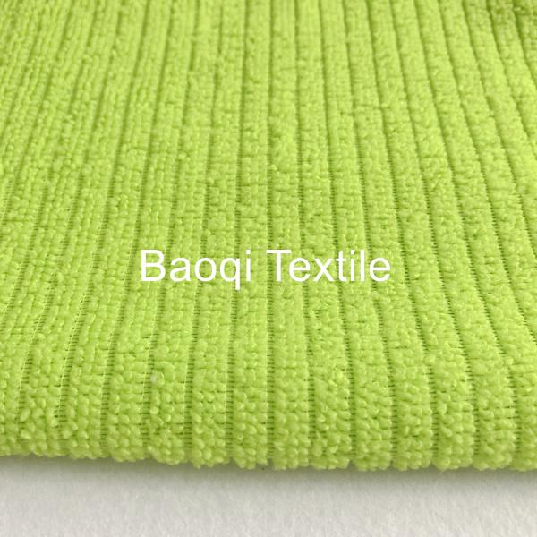 Green thick twist solid dish rags，microfiber tea towels wipes,single side