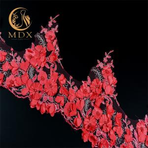 Wholesale Fashion Bridal 3D Flower Lace Trim 135cm Width Handmade Colorful Embroidered from china suppliers