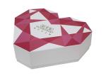 Gold Hot Stamping Lift Off Lid Box , FSC Paper Heart Shaped Box