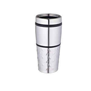 Wholesale 14oz plastic travel mug non-leak screwing metal lid slip to drink coffee mug from china suppliers