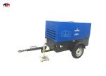 Small Low Pressure Portable Rotary Screw Air Compressors Mounted One Two Wheel