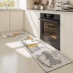 Medium Thickness Reversible Cartoon PVC Kitchen Mat for Non-Slip Floor
