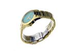 Waterproof Quartz Stainless Steel Watch Gold Bracelet 10ATM Green Dial