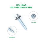 White Zinc Plated Hex Sheet Metal Screw for Stainless Steel Roofing Strengthenin