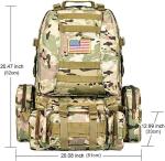 Hiking Waterproof Army Waist Rucksack, Military Pack Army Survival Combat