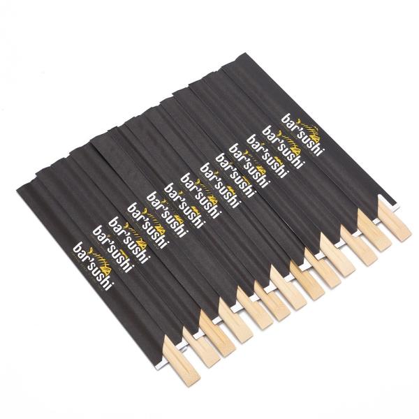 Natural Bamboo Disposable Chopsticks with Printing Logo on Sleeve Length 18cm