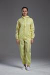 Food Processing Garment Resuable Combed Fabric yellow hooded jacket and pants