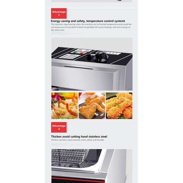 660x565x420mm Durable Stainless Steel Electric Chips Deep Frying Machine with Thicken Basket