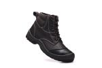 Desert High Ankle Black Safety Shoes Mens Cow Leather With Steel Toe /l Plate